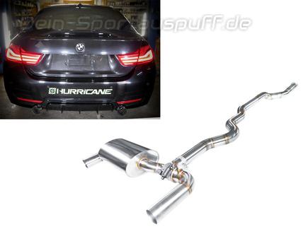 Hurricane V2 Edelstahl Duplex Sportauspuff-Komplettanlage ab Kat mit Klappensteuerung BMW F32 F33 F36 M440i inkl. Endrohrsatz nach Wahl