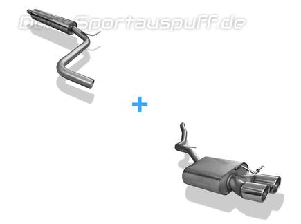 FOX Edelstahl Sportauspuff-Komplettanlage ab OPF Seat Leon 5F ST 1.5l TSI (Mod. mit Starrachse) 2x90mm rund eingerollt abgeschrägt