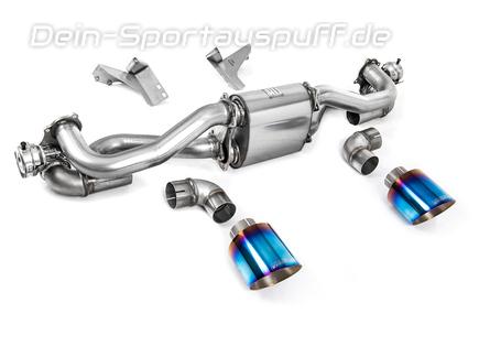 Milltek Edelstahl Sportauspuff-Komplettanlage ab OPF Porsche Boxster 4.0 GTS Typ 718 2x115mm rund doppelwandig abgeschrägt Titan burned(ab 02/2020 mit PDK)