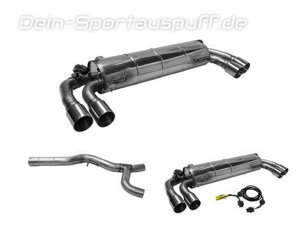 Bastuck Edelstahl Duplex Sportauspuff-Komplettanlage ab OPF BMW 4er G22 G23 G26 430i je 2x90mm rund doppelwandig gerade