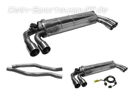 Bastuck Edelstahl Duplex Sportauspuff-Komplettanlage ab OPF BMW 4er G22 G23 G26 M440i je 2x90mm rund doppelwandig gerade