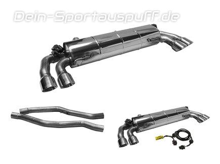Bastuck Edelstahl Duplex Sportauspuff-Komplettanlage ab OPF BMW 4er G22 G23 G26 M440i je 2x90mm rund doppelwandig abgeschrägt