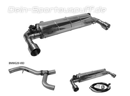 Bastuck Edelstahl Sportauspuff-Komplettanlage ab OPF BMW 4er G22 G23 G26 420i xDrive je 100mm rund doppelwandig gerade (Mod. ohne Klappe)