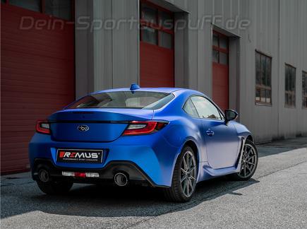Remus Edelstahl Duplex Racing-Komplettanlage ab OPF Subaru BRZ je 127mm rund doppelwandig abgeschrägt