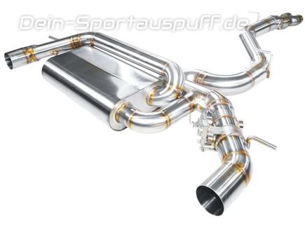 Hurricane V2 Edelstahl Duplex Sportauspuff-Komplettanlage ab OPF mit Klappensteuerung Ø89mm Audi TT RS 8S inkl. Endrohrsatz nach Wahl (Mod. mit OPF)