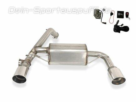 Ulter Edelstahl Duplex Sportauspuff inkl. Klappensteuerung Ford Focus 3 RS je 115mm rund doppelwandig abgeschrägt