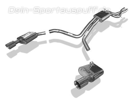 FOX Edelstahl Duplex Sportauspuff-Komplettanlage ab Kat Audi A6 4G quattro Typ C7 Limousine/Avant je 100mm rund doppelwandig abgeschrägt