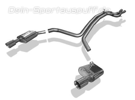 FOX Edelstahl Duplex Racing-Komplettanlage ab Kat Audi A6 4G quattro Typ C7 Limousine/Avant je 100mm rund doppelwandig abgeschrägt