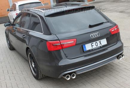 Fox Edelstahl Duplex Racing-Komplettanlage ab Kat Audi A6 4G Typ C7 3.0 TFSI je 2x90mm rund eingerollt mit Absorber