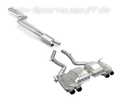Eisenmann Edelstahl Duplex Sportauspuff-Komplettanlage ab Kat BMW 4er M4 F83 Cabrio je 2x90mm rund abgeschrägt aus Carbon