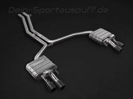 Capristo Edelstahl Duplex Sportauspuff-Komplettanlage ab VSD Audi S8 Typ D4 je 2x rund aus Carbon