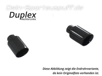 FOX Edelstahl Duplex Sportauspuff inkl. Klappensteuerung BMW 3er G20 G21 330i je 114mm rund doppelwandig abgeschrägt schwarz
