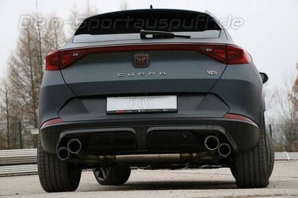 FOX Edelstahl Duplex Racing-Komplettanlage ab OPF Cupra Formentor VZ5 je 2x rund doppelwandig abgeschrägt