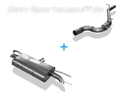 FOX Edelstahl Duplex Racing-Komplettanlage ab OPF Skoda Karoq 2.0l TSI je 1x Dieseloptik nach unten gebogen