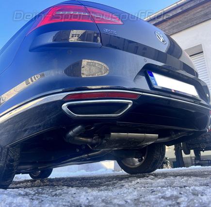 FOX Edelstahl Duplex Sportauspuff-Komplettanlage ab Kat VW Passat B8 GTE je 1x Dieseloptik nach unten gebogen