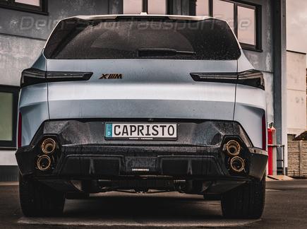 Capristo Edelstahl Duplex Racing-Komplettanlage inkl. 200 Zeller Sport-Kats (OPF-Ersatz) mit Klappensteuerung BMW XM G09 je 2x rund abgeschrägt