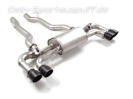 Ragazzon Edelstahl Duplex Sportauspuff BMW M8 Competition F91 F92 je 2x102mm rund eingerollt abgeschrägt in schwarz