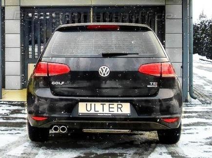 Ulter Racing-Komplettanlage ab Kat VW Golf 7 1.4l TSI 2x70mm rund eingerollt abgeschrägt