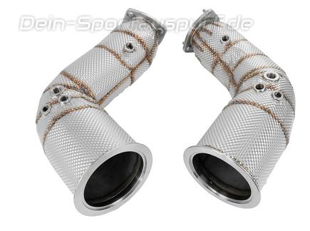 Bull-X Edelstahl Downpipe mit 200-Zeller Sport-Kat Audi RS4 B9 Facelift ab Bj. 2019