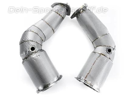 Bull-X Edelstahl Downpipe mit 200-Zeller Sport-Kat Audi RS4 B9 Bj. 2017-2018