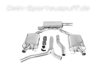 Bull-X Edelstahl Duplex Sportauspuff-Komplettanlage ab VSD Ø70mm Audi A5 B8 2.0l TFSI