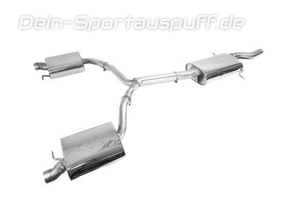 Bull-X Edelstahl Duplex Sportauspuff-Komplettanlage ab VSD Ø70mm Audi A4 B8 2.0l TFSI inkl. Endrohrsatz nach Wahl