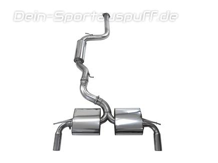 Bull-X Edelstahl Duplex Sportauspuff-Komplettanlage ab Kat Ø76mm Volvo V50 Typ MW T5 inkl. Endrohrsatz nach Wahl