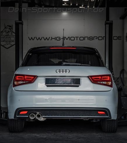 Bull-X Edelstahl Sportauspuff-Komplettanlage ab Kat Ø63,5mm Audi A1 8X 1.2 1.4 TFSI inkl. Endrohrsatz nach Wahl