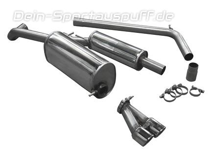 Bull-X Edelstahl Sportauspuff-Komplettanlage ab Kat Ø63,5mm VW Polo 5 Typ 6R 1.2 1.4 TSI inkl. Endrohrsatz nach Wahl