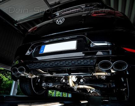 EGO-X Edelstahl Duplex Sportauspuff mit Klappensteuerung Ø76mm VW Golf 7 R Facelift inkl. Endrohrsatz nach Wahl