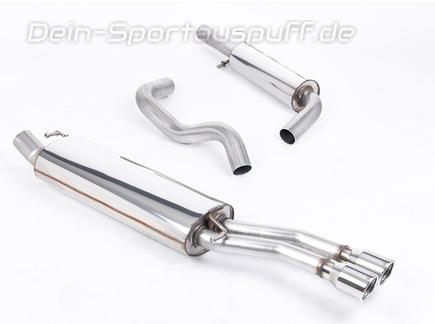 Milltek Edelstahl Sportauspuff-Komplettanlage ab Kat VW Bora 1.8T 1.9 TDI 2x76mm rund eingerollt abgeschrägt