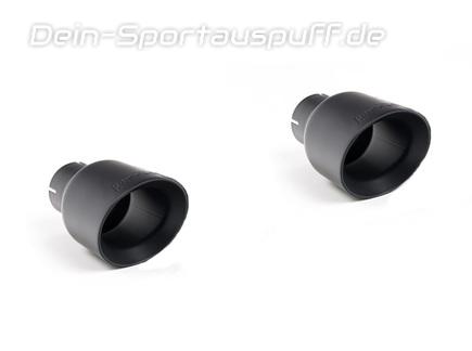 Milltek Edelstahl Duplex Endrohrsatz Lang je 115mm rund doppelwandig abgeschrägt in schwarz