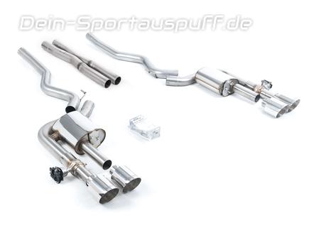 Milltek Edelstahl Duplex Sportauspuff-Komplettanlage ab Kat inkl. Klappensteuerung Shelby Mustang GT500 je 2x115mm rund doppelwandig abgeschrägt