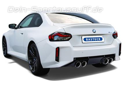 Bastuck Edelstahl Duplex Racing-Komplettanlage ab OPF mit Klappensteuerung BMW M2 G87 je 2x110mm rund doppelwandig abgeschrägt