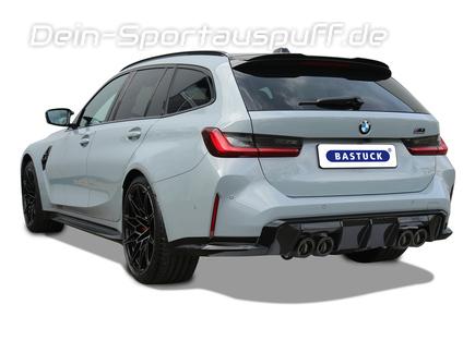 Bastuck Edelstahl Duplex Sportauspuff inkl. Klappensteuerung BMW M3 G80 G81 inkl. Competition je 2x110mm rund eingerollt abgeschrägt aus Carbon