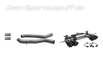 Bastuck Edelstahl Duplex Sportauspuff inkl. Klappensteuerung BMW M4 G82 G83 inkl. Competition je 2x110mm rund eingerollt abgeschrägt aus Carbon
