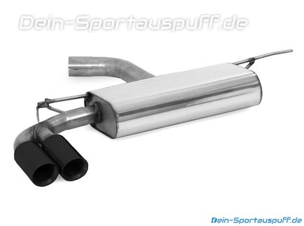 Fox Edelstahl Sportauspuff Audi A3 8V Sportback ab 2012 2x80mm rund doppelwandig abgeschrägt schwarz