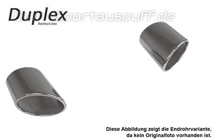 Fox Edelstahl Duplex Sportauspuff Audi A3 8V Limousine S-Line/S3-Heck je 160x90mm oval eingerollt seitlich abgeschrägt