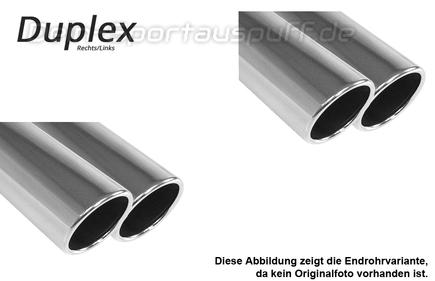 FOX Edelstahl Duplex Sportauspuff Audi A3 8V Sportback 1.8 2.0l TFSI quattro je 2x90mm rund eingerollt abgeschrägt