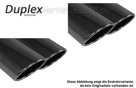 Fox Edelstahl Duplex Sportauspuff-Komplettanlage ab OPF Audi A3 8Y 35 TFSI Stufenheck S3-Heck je 2x 115x85mm oval eingerollt abgeschrägt