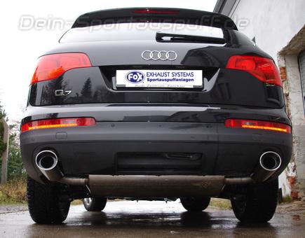 Fox Edelstahl Duplex Racing-Komplettanlage ab Kat Audi Q7 4.2l 129x106mm oval eingerollt abgeschrägt