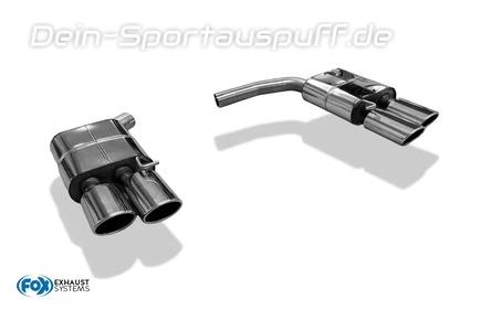 Fox Edelstahl Duplex Sportauspuff Audi A4 S4 quattro (für Rieger Heckeinsatz) 2.0l 3.0l 2x115x85mm oval