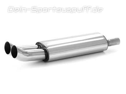 Fox Edelstahl Racing-Komplettanlage ab Kat Opel Kadett E CC 2x76mm DTM rund scharf gerade