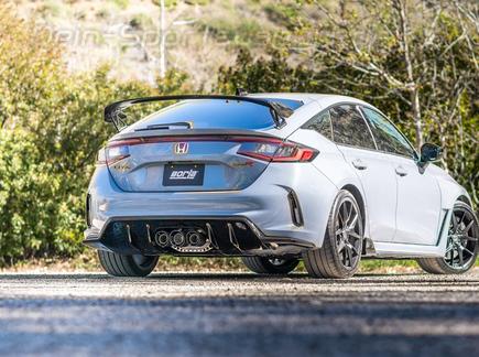 Borla ATAK Edelstahl Sportauspuff-Komplettanlage ab OPF Honda Civic 11 Type R 2x102+1x114mm rund scharfkantig abgeschrägt aus Carbon