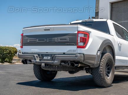 Borla Edelstahl Duplex Sportauspuff-Komplettanlage ab Kat Ford F-150 Raptor R ab 2021 je 114mm rund eingerollt abgeschrägt in schwarz