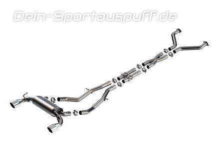 Borla S-TYPE Edelstahl Sportauspuff-Komplettanlage ab Kat Nissan Z Typ RZ34 je 114mm rund eingerollt abgeschrägt