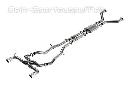Borla ATAK Edelstahl Sportauspuff-Komplettanlage ab Kat Nissan Z Typ RZ34 je 114mm rund eingerollt abgeschrägt