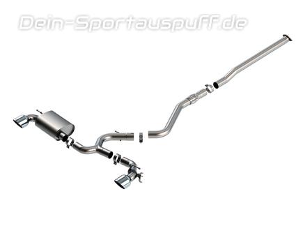 Borla ATAK Edelstahl Sportauspuff-Komplettanlage ab Kat Hyundai Kona N je 127mm rund eingerollt abgeschrägt