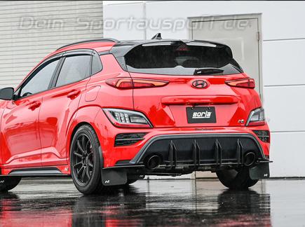Borla ATAK Edelstahl Sportauspuff-Komplettanlage ab Kat Hyundai Kona N je 127mm rund eingerollt abgeschrägt schwarz