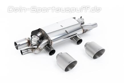 Milltek Edelstahl Sportauspuff Mittig Porsche 911 991.2 Carrera 2x115mm rund doppelwandig abgeschrägt Titan matt